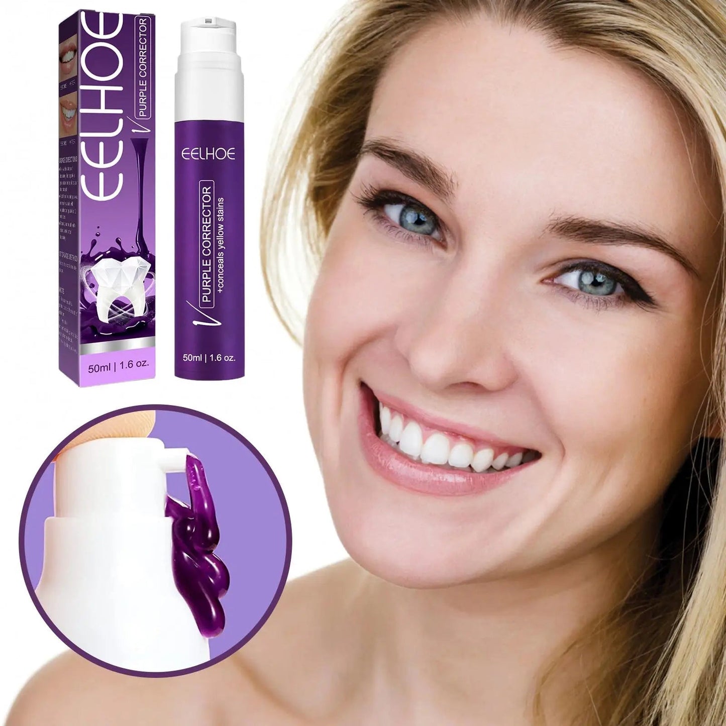 EELHOE PURPLE WHITENING TOOTHPASTE  معجون أسنان تبييض أرجواني من إيلهو