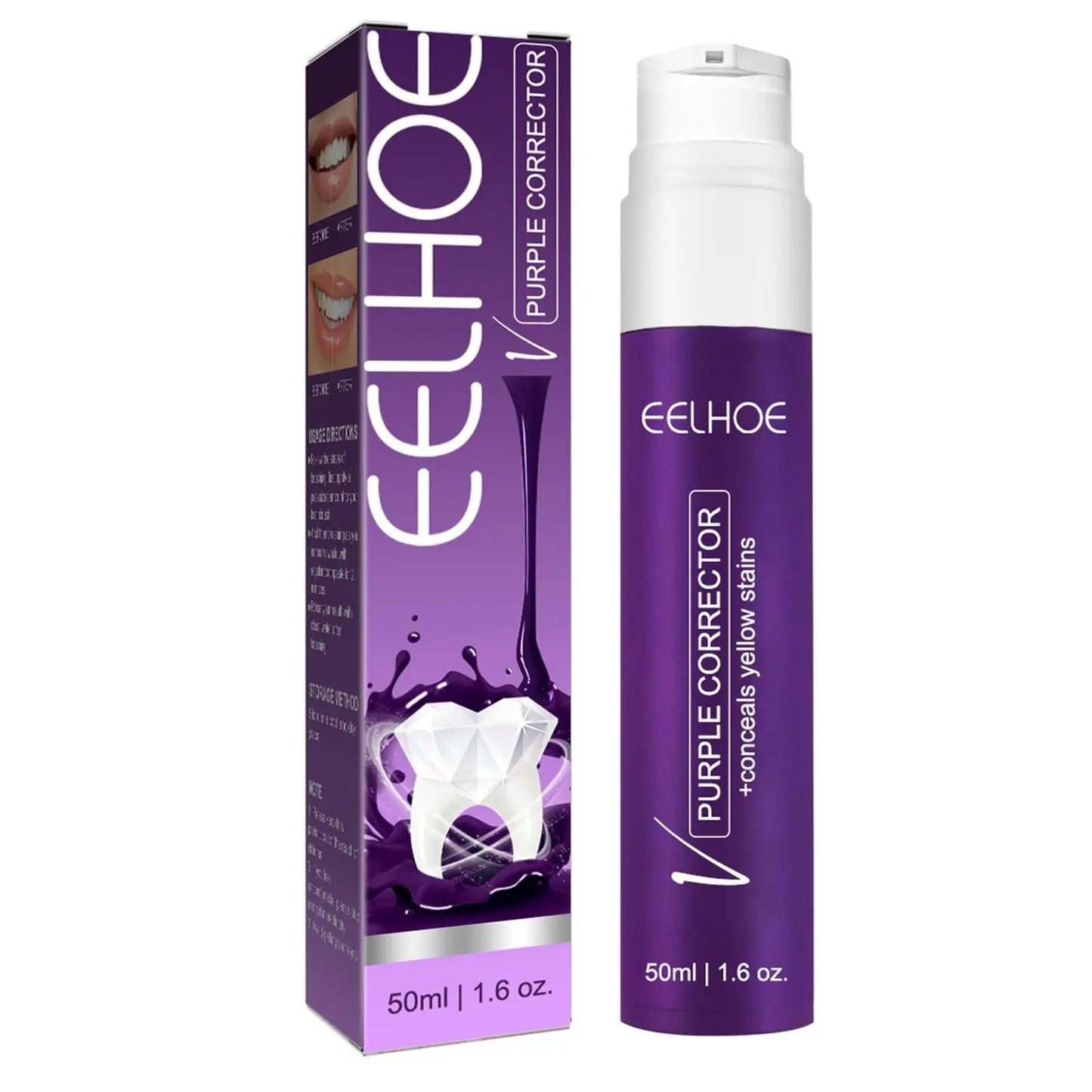 EELHOE PURPLE WHITENING TOOTHPASTE  معجون أسنان تبييض أرجواني من إيلهو